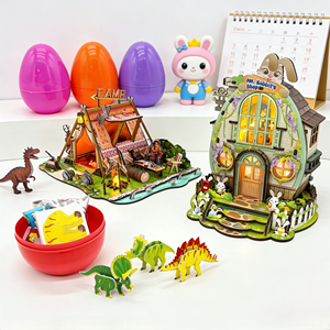 Giocattolo Educativo Dinosauro Fai-da-Te con Uovo di Carta Ripieno di Caramelle Assortite, Puzzle 3D Personalizzato, Fabbrica Certificata BSCI Nosto - Product Image 1