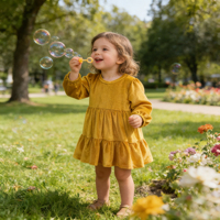 Robe à volants à manches longues en velours pour petite fille, robe de princesse pour fête, mode pour enfants