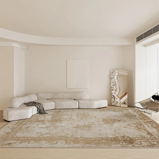 Penjualan laris karpet ruang tamu non selip tikar lantai dapat dicuci tahan noda ramah hewan peliharaan gaya Modern karpet poliester