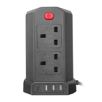 Commutateur de surcharge standard britannique personnalisé et prise d'extension de tour à 3 ports USB 1 type C