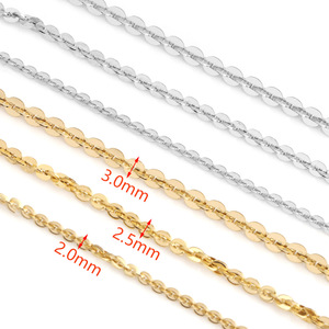 18k Gold Plated Stainless Steel Boston <b>Chain</b> <b>Cross</b> <b>Chain</b> For Necklace Making 304 Steel Jewelry Finding H1719 - Product Image 2