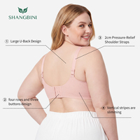 SHANGBINI Soutien-gorge moderne côtelé sans couture grande taille sans armatures, bralette à col en V avec découpe triangulaire avant, soutien L-4XL