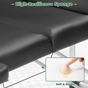 Camilla de Masaje Plegable Triple Ligera de Aluminio con Tela de PVC Negra Yongteng, Ideal para Spa, Salón de Belleza, Cuidado Corporal y Pestañas - Product Image 6