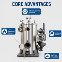 Chaudière à eau chaude verticale industrielle CLHG0.35 350 kW, chaudière à granulés de biomasse 300 000 Kcal pour système de chauffage scolaire