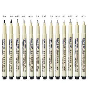 Sipa indelible ink paint black color permanent metal fineliner journal art marker pen micro pen set