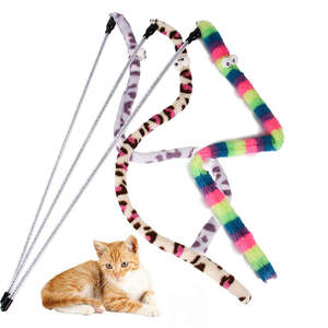 <b>Toys</b> for Pets Colorful Cute Rainbow Caterpillar <b>Cat</b>-Teasing Stick Funny Playing Wand Kitten Teaser <b>Interactive</b> Movement <b>Toy</b> - Product Image 1
