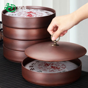 Xiajie Purple Clay Tea Storage Jar Large Round Air Tight Wooden Lid For Home Use - Product Image 3
