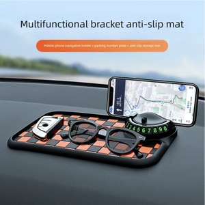 Alfombrilla antideslizante para salpicadero resistente al desgaste con placa de número de estacionamiento, soporte giratorio para teléfono de coche con almohadilla antideslizante multifuncional - Product Image 2