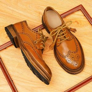Chaussures Homme en Cuir Véritable Imperméables Automne 2025 Nouveau Style Bout Rond Britannique Habillées Formelles Mariage Antidérapantes à Enfiler - Product Image 3