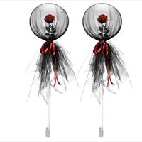 Ballons Bobo lumineux LED avec Bouquet de roses, ensemble de boules lumineuses transparentes de mariage, ballons à bulles lumineux avec guirlande lumineuse