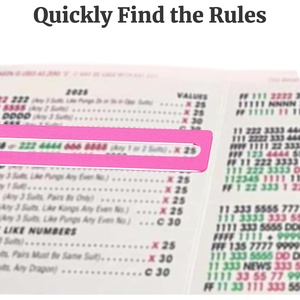 Strisce Guida per la Lettura delle Carte Mahjong per Principianti, Strisce di Lettura Guidate in Acrilico Luminoso per Adulti con Dislessia nel Mahjong - Product Image 3