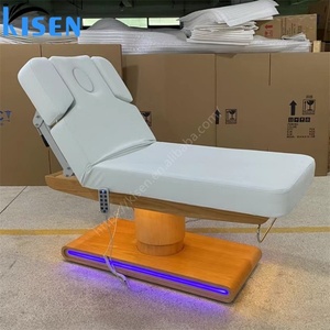 Cama Eléctrica Profesional para Salón de Belleza KISEN, Base de Madera Clara, 4 Motores, Mesa de Masaje, Diseño Moderno, Gran Venta - Product Image 3