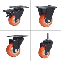 40mm 50mm roulettes noires verrouillables pour rayons de supermarché