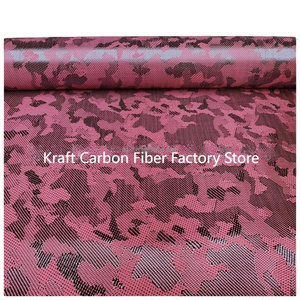3K 240G DIY automobile moto modifié casque surface rouge camouflage motif <span class=keywords><strong>kevlar</strong></span> <span class=keywords><strong>fibre</strong></span> de <span class=keywords><strong>carbone</strong></span> mélangé tissu - Product Image 3