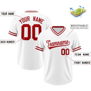 เสื้อเบสบอลคอวีแบบกำหนดเอง ปักชื่อและหมายเลขได้ตามต้องการ ระบายอากาศได้ดี เสื้อกีฬาสำหรับผู้ใหญ่แบบ unisex - Product Image 1