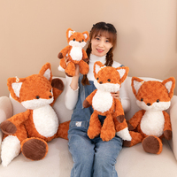 Peluche personnalisable en coton PP brodé, motif renard mignon de dessin animé, 35/50/65/80 cm, jouet en peluche durable et doux anti-stress