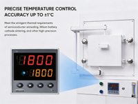 Horno de Vacío de Alta Temperatura 1800C con Controlador PID de 30 Segmentos para Sinterización de Materiales de Laboratorio