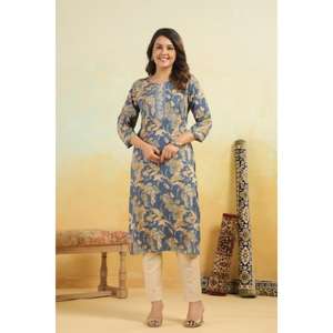 High Quality Fabric Suite Handmade Pure Cotton <b>Kurta</b> Pant Dupatta Set New Arrival Women Latest Girls Kurti Design In Wholesale - Product Image 2
