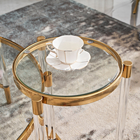Ensemble de table basse de villa, en acier inoxydable, meuble de haute qualité, prix d'usine
