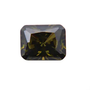 Wholesale Lab Grown Gems High Quality 5a Radiant Cutting Peridot Loose Cubic Zirconia Cz Gemstone