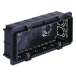 Black 6 Module Flush <b>Mounted</b> Junction Box Electrical Enclosure For Terminal <b>Blocks</b> - Product Image 1