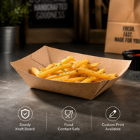Plateau rectangulaire en carton imprimé sur mesure, jetable, écologique, biodégradable, pour salades, snacks, biscuits, vente en gros, à emporter