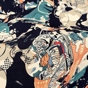 Toile imprimée personnalisée à rayures bleues imprimé léopard citron astronaute bande dessinée motif dinosaure <span class=keywords><strong>tissu</strong></span> 100% coton écologique - Product Image 3