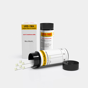 Bandelettes de test d'analyse d'urine pour microalbumine URS-1MA, test en une étape, certifié CE, auto-test, classe II, garantie 1 an, durée de conservation 2 ans - Product Image 1