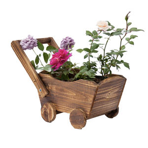 Chariots à fleurs <span class=keywords><strong>en</strong></span> bois au design moderne, train de dessin animé <span class=keywords><strong>pour</strong></span> jardins intérieurs et extérieurs, patios et terrasses, <span class=keywords><strong>pour</strong></span> utilisation au sol - Product Image 2