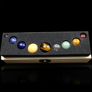 Otto <span class=keywords><strong>pianeti</strong></span> nel sistema solare pietra preziosa naturale <span class=keywords><strong>pianeti</strong></span> dello spazio esterno sfera di sfere di cristallo naturale mista con scatola di legno per regalo per bambini - Product Image 4