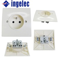 Prise murale standard européenne Ingelec, prise murale encastrée, prise électrique blanche mince, fabricant de prises électriques, vente en gros d'équipements électriques