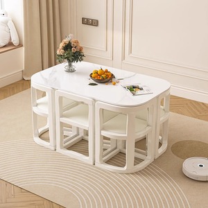 Bilido nhà hàng bàn ghế đặt Thời Trung Cổ thẩm mỹ nhà nhỏ đồ nội thất quán cà phê bàn tròn màu trắng ăn sáng bàn ăn - Product Image 4