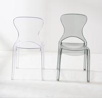 Chaises sans accoudoirs STG modernes européennes et américaines en acrylique transparent pour salle à manger, salon et banquets