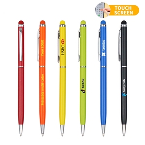Stylo à bille en métal de luxe avec logo personnalisé, stylo tactile promotionnel, largeur d'écriture de 1,0 mm - Product Image 2