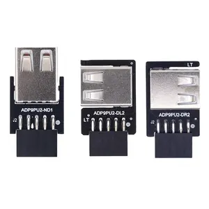 Placa-mãe TISHRIC 9 pinos para USB 2.0 Placa de expansão 9 pinos para USB 2.0 Conector frontal conversor USB 2.0 Adaptador de cabeçalho