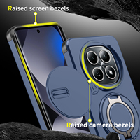 Coque de téléphone antichoc avec protection d'objectif coulissante et anneau rotatif pour Xiaomi 18 Pro Max 17T Pro 15T 17 Ultra 14T