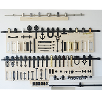 Kit de Herrajes para Puerta Corredera de Granero de Madera en Acero al Carbono Estilo Antiguo