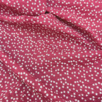 Tissu en coton imprimé étoiles rouges marine 80 g/m² froissé au sel sans repassage pour chemise