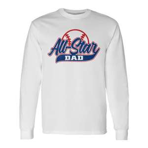 Camiseta de manga larga All Star Dad con diseño de béisbol para hombre, cuello redondo - Product Image 1