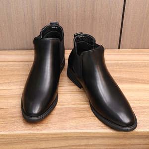 Elegantes Botas Chelsea Italianas para Hombre, Zapatos de Vestir Formales con Capa Superior de Cuero - Product Image 4