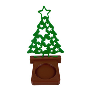 Portacandele per albero di Natale con motivo a stella in ferro da 14 cm, decorazione per la casa per Natale - Product Image 4