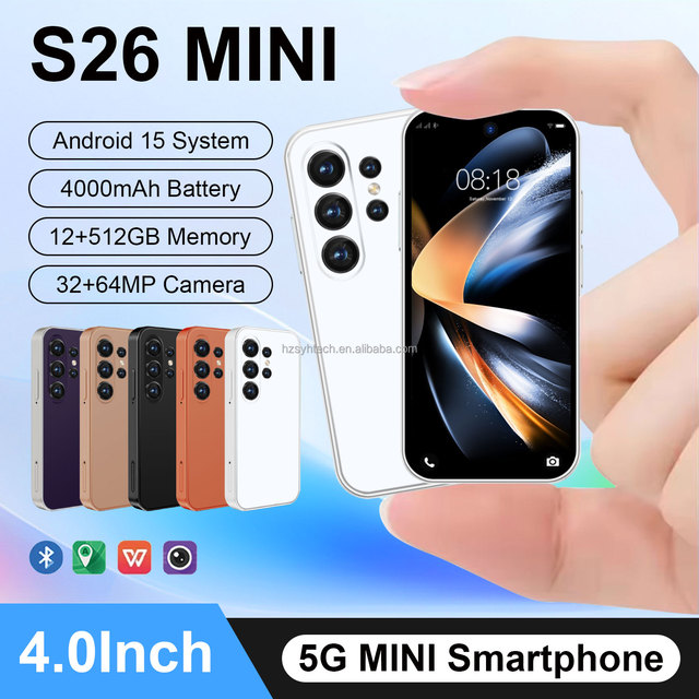 Hot Selling S26 Mini 4.0" 5G Smartphone Deca Core 12GB+512GB HD Camera Dual SIM Global Version Unlock Portable Mobile Phones