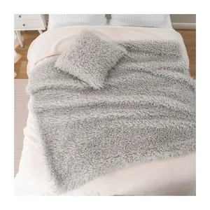 Fluffy Long Pile Blanket Polyester Cosy Thick Warm Faux Fur Mongolian Tibetan Curly Throw Home Decor for Bed Couch Chair