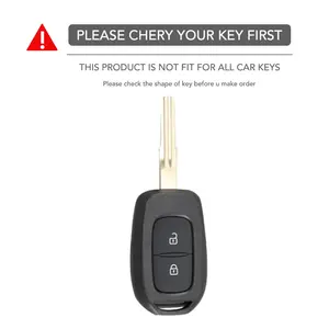 Funda de silicona para llavero con <span class=keywords><strong>2</strong></span> botones, funda protectora para Renault Clio Modus Clio <span class=keywords><strong>Dacia</strong></span> Sandero Logan <span class=keywords><strong>Duster</strong></span> Dokker 2021 2020 <span class=keywords><strong>2019</strong></span> - Product Image 2