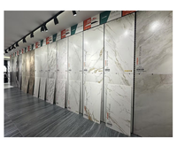 Dalles de Grès Cérame Matt Antidérapantes Haute Qualité Effet Marbre de Luxe 60x120/75x150 Modernes Brillantes pour Sols Intérieurs de Salle de Bain