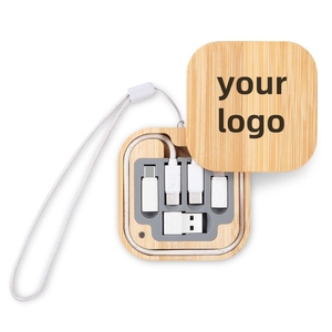 Cable DE DATOS respetuoso con el medio ambiente de bambú para varios teléfonos móviles y cámara Logotipo personalizado e interfaz de adaptador - Product Image 4
