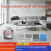 Revêtement de sol liquide transparent auto-nivelant en époxy imitation marbre, sable coloré, écologique, imperméable et résistant à l'usure