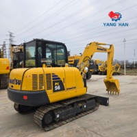 Excavatrice hydraulique Komatsu PC56 d'occasion, 5,3 tonnes, pour travaux de construction
