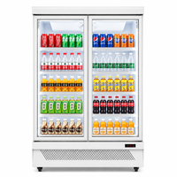 Jinfugui Porte en verre commerciale Double température Affichage des boissons Refroidisseur 450L vertical Boisson Réfrigérateur