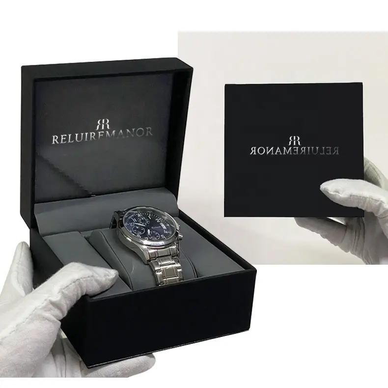 Trường hợp đồng hồ sang trọng có thể bán lẻ hiển thị quà tặng bao bì đồng hồ hộp Thương hiệu Mới biểu tượng tùy chỉnh giấy duy nhất hộp đồng hồ